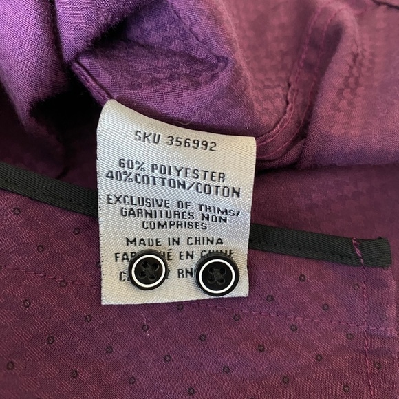 Le Chateau Tailored Fit Men's Purple Long Sleeve Button‎ Up Shirt Size 16-16.5 - Picture 6 of 11